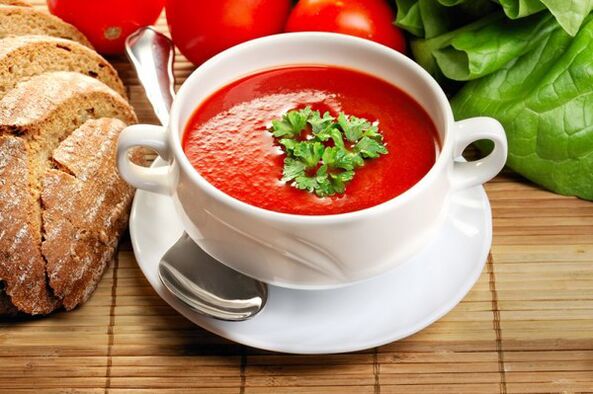 The diet menu can be diversified with tomato soup